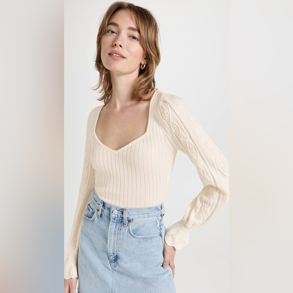 NWT PAIGE EUROPA TOO IVORY SIXE M